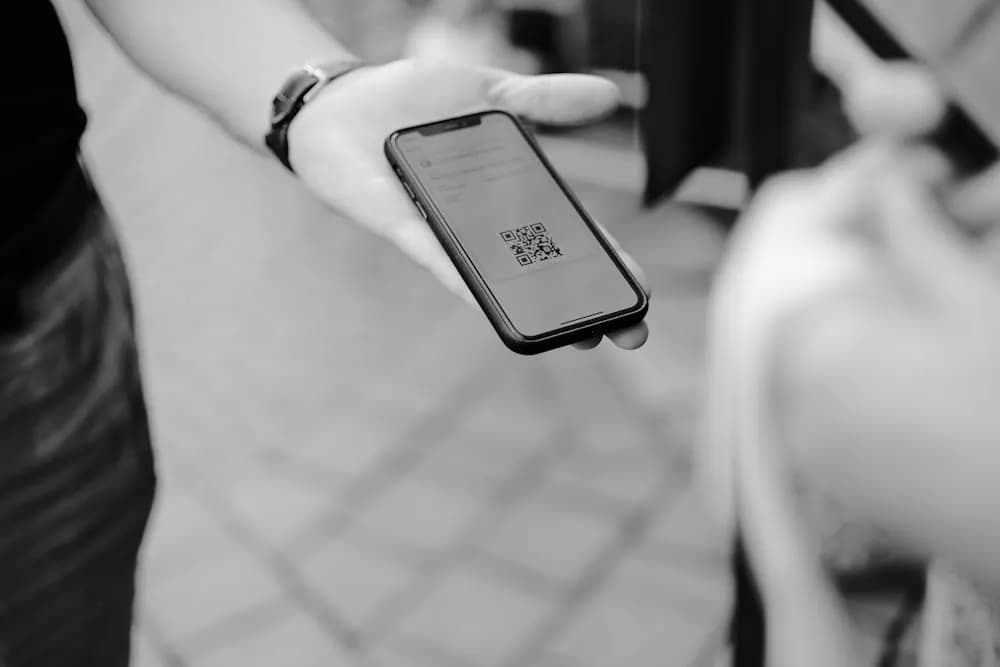 A person holding a mobile phone